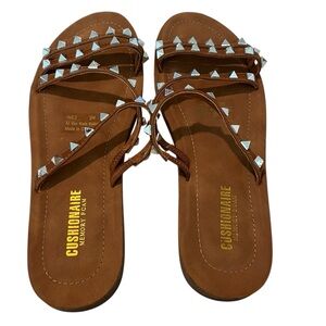 Cushionaire Brown Studded Women's Sandals